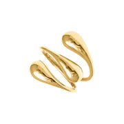 Tripple tear drop, 925 silver, 24kt gold plated, elegant, feminine, layered look, unique, greek design, statement ring, sustainable, craftmanship